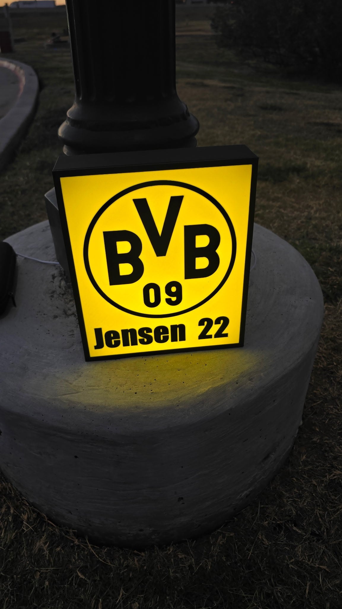 Custom 3D Printed BVB Player Light Box – Personalized Soccer Fan Gift (Name & Number)