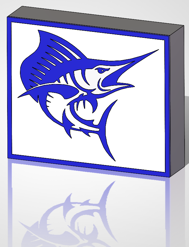 Palm Beach Atlantic University Light Box – Marlin Mascot – Minimalist Edition