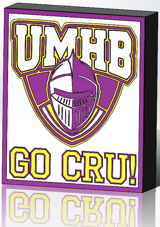 UMHB Light Box Sign — “GO CRU!” (3D Printed LED Display)