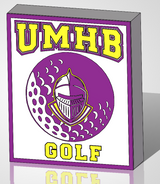 UMHB Golf Light Box Sign — Knight + Golf Ball Background (3D Printed LED Display)
